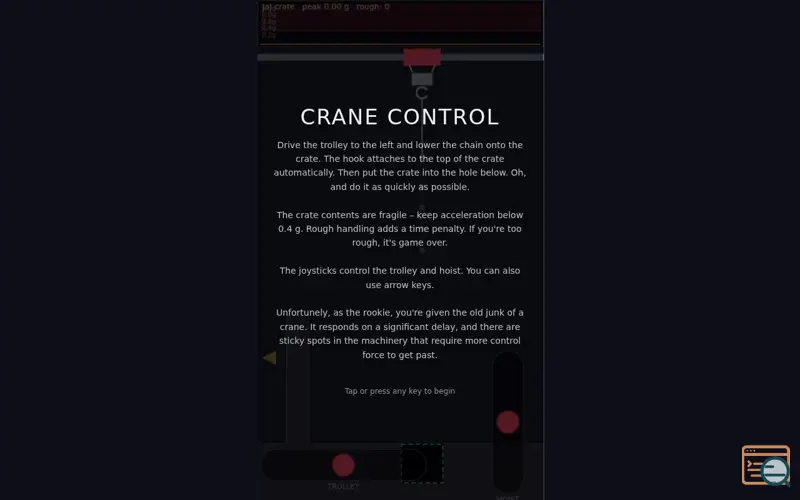 Screenshot of Crane Control