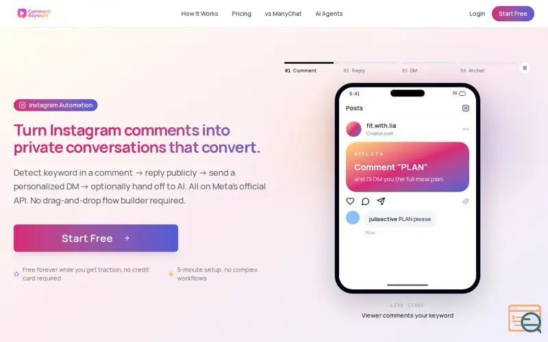 Screenshot of CommentKeyword