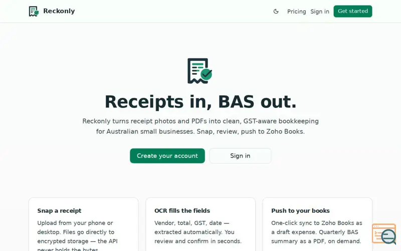 Screenshot of Reckonly