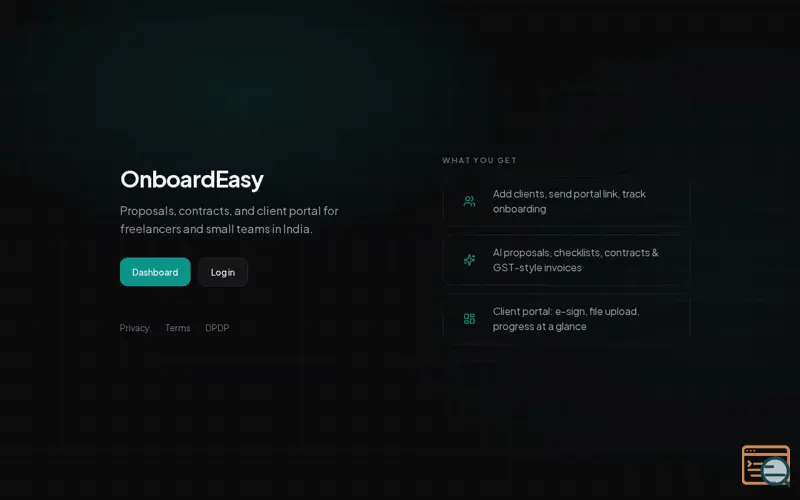 Screenshot of OnboardEasy