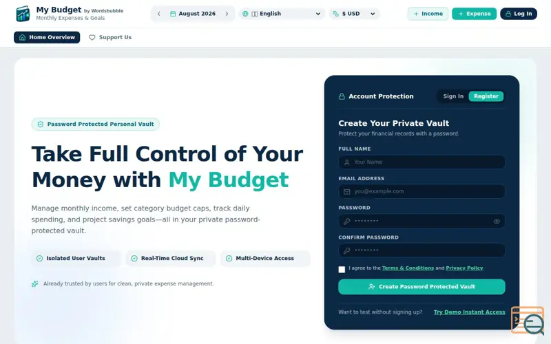 Screenshot of My Budget by Wordsbubble