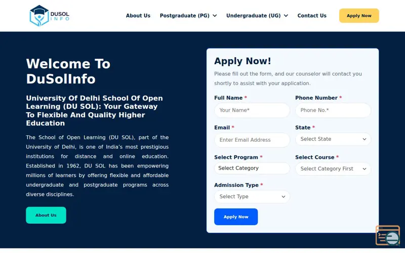 Screenshot of Dusol Information