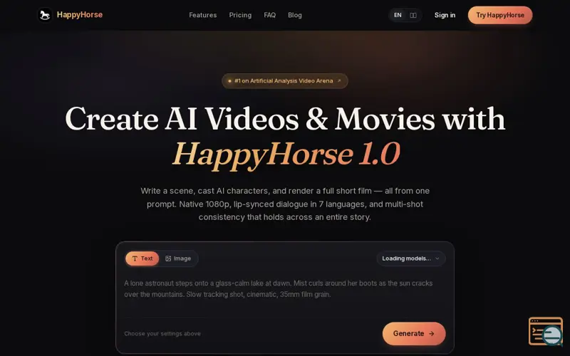 Screenshot of HappyHorse