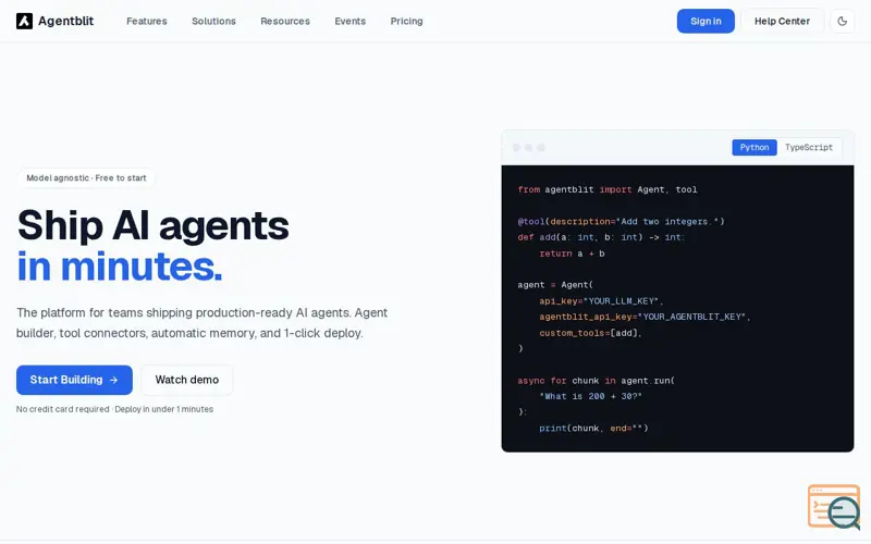 Screenshot of Agentblit