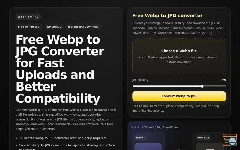 Screenshot of Webp to JPG Converter