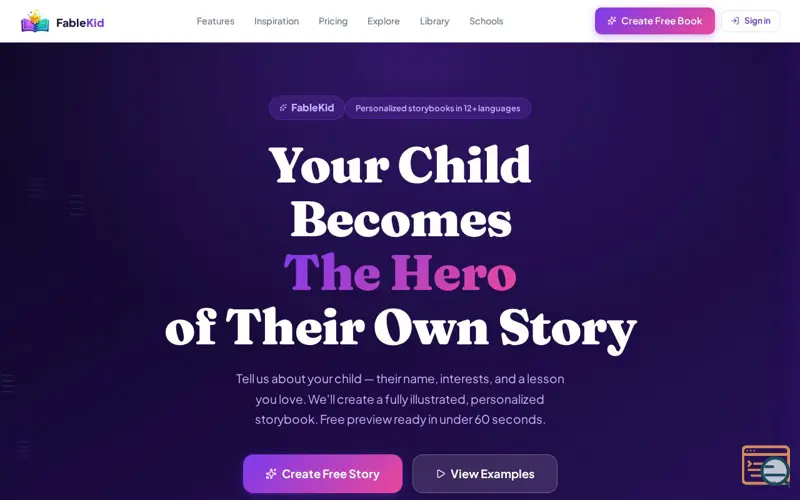 Screenshot of FableKid — Personalized Children's Books
