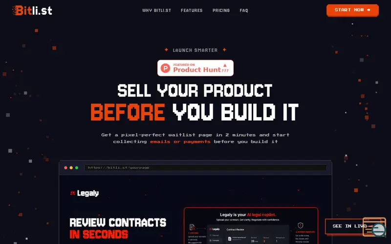 Screenshot of Bitli.st 