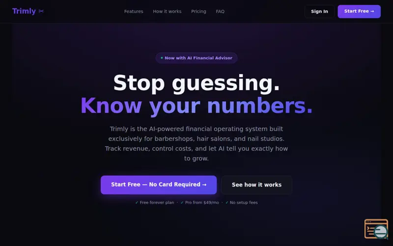 Screenshot of Trimly