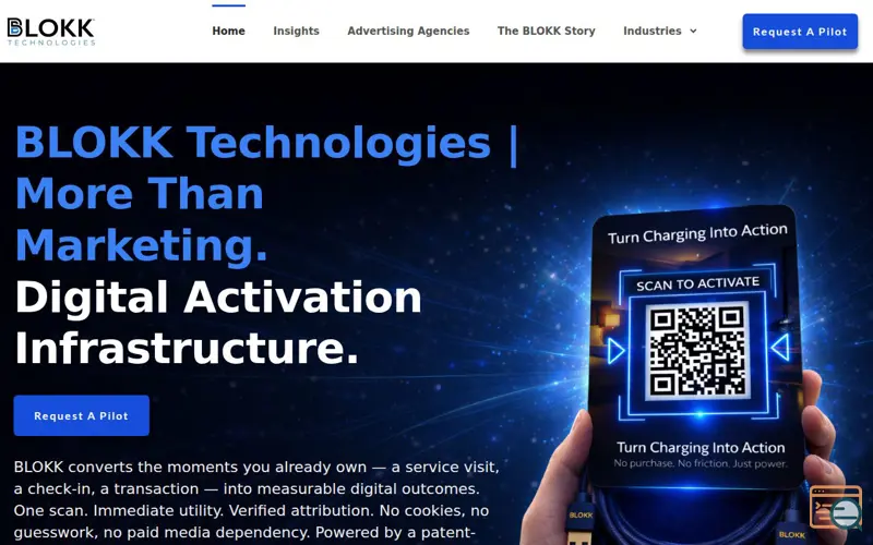 Screenshot of BLOKK Technologies