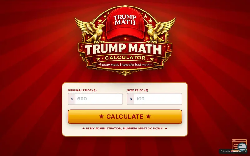 Screenshot of Trump Math Calculator