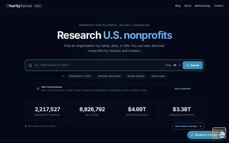 Screenshot of Data
