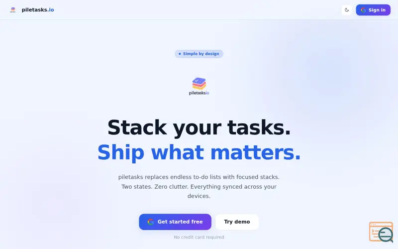 Screenshot of piletasks.io