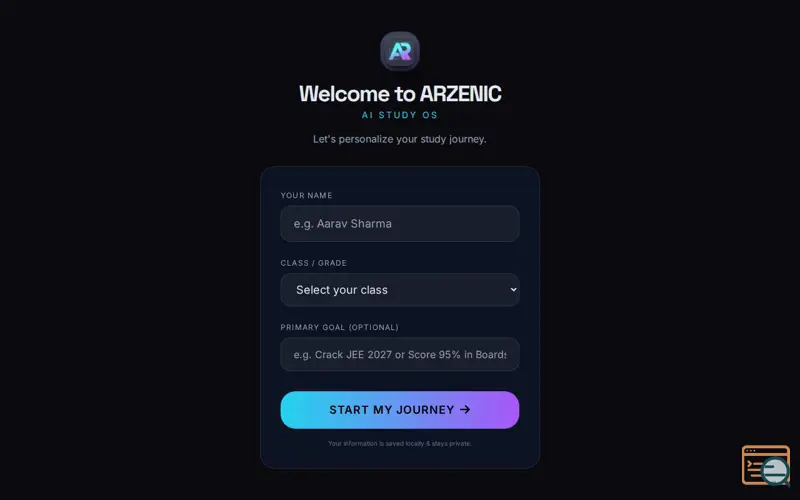 Screenshot of Arzenic ai 