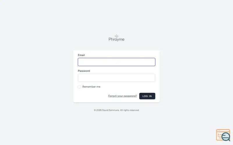 Screenshot of Phrayme.com