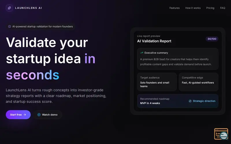 Screenshot of Launchlens