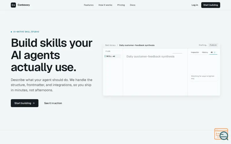 Screenshot of Contexory