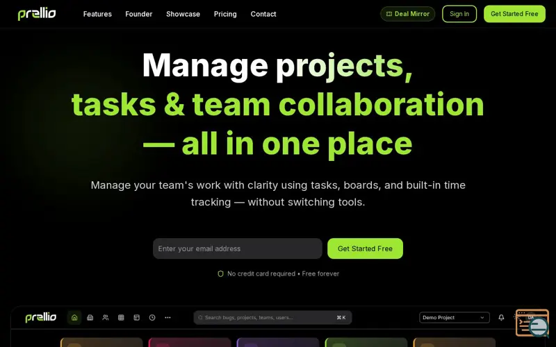 Screenshot of Prellio