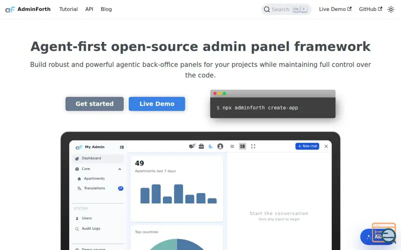 Screenshot of AdminForth