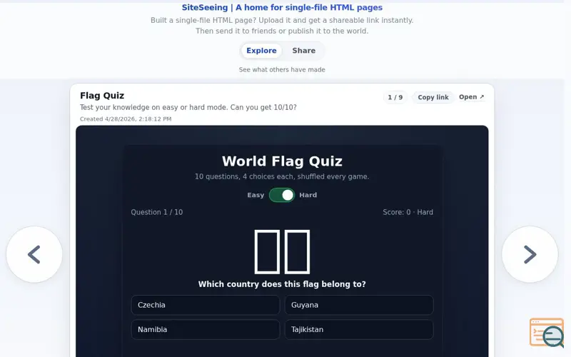 Screenshot of Siteseeing