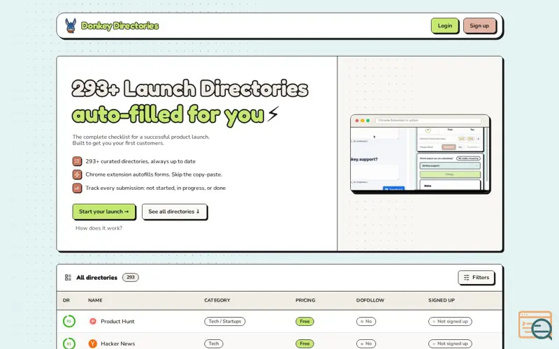 Screenshot of Donkey Directories