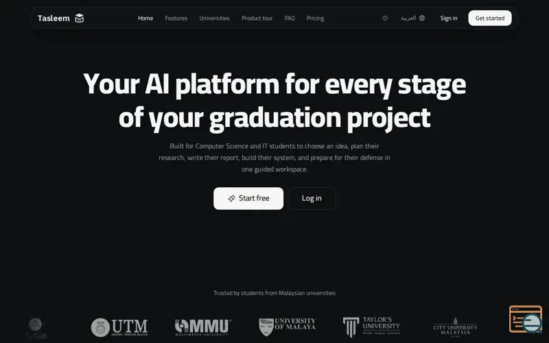 Screenshot of Tasleem