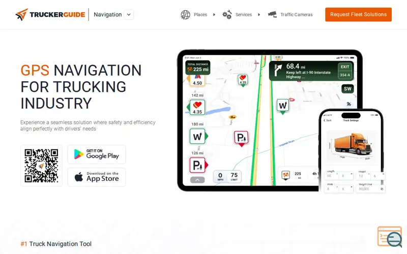 Screenshot of Trucker Guide