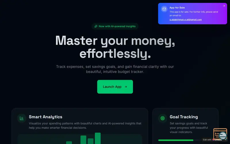 Screenshot of Fine Budget