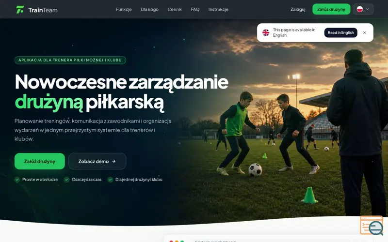 Screenshot of TrainTeam