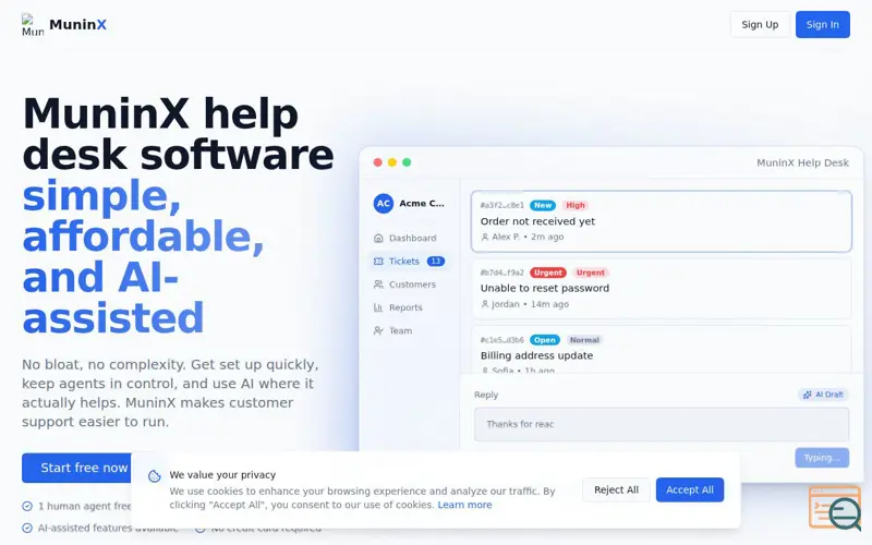 Screenshot of Muninx
