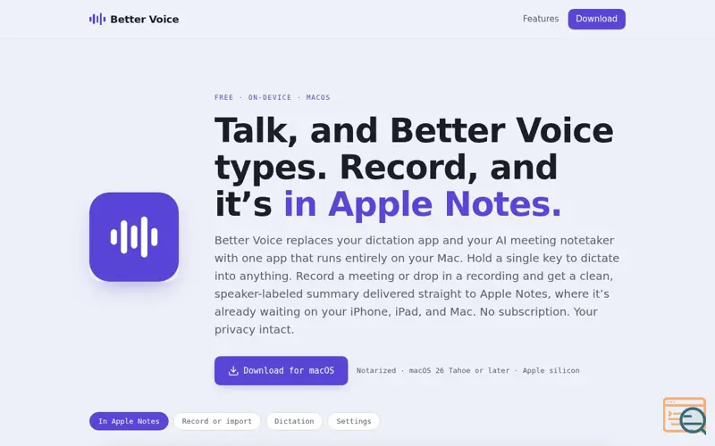Screenshot of Voice