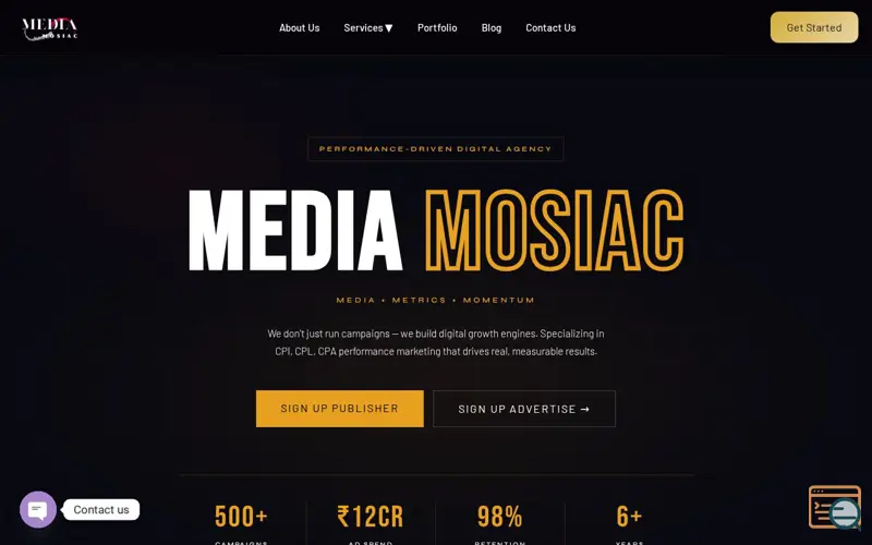 Screenshot of Media Mosiac