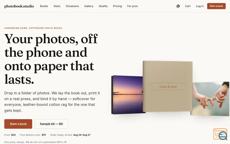 Screenshot of PhotoBook.studio