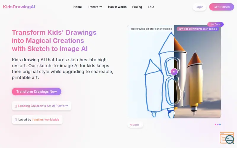Screenshot of Kids Drawing AI