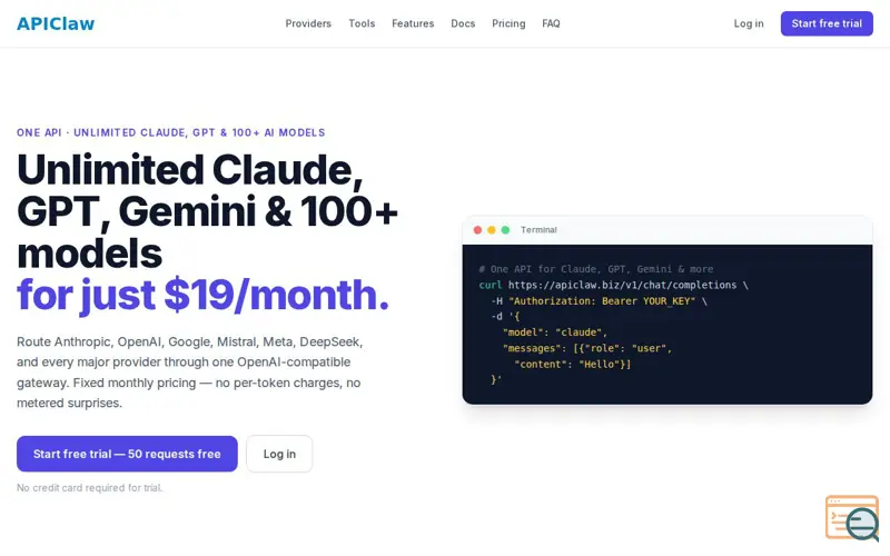 Screenshot of APIClaw