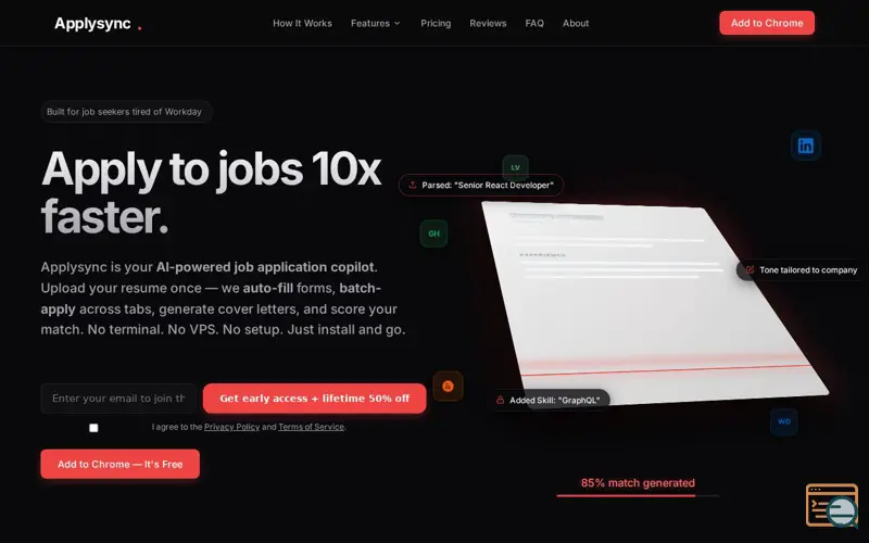 Screenshot of Applysync