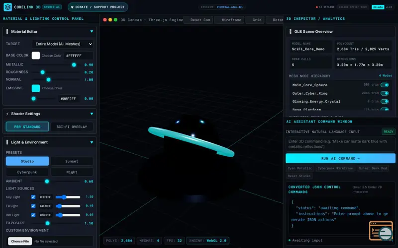 Screenshot of CoreLink 3D