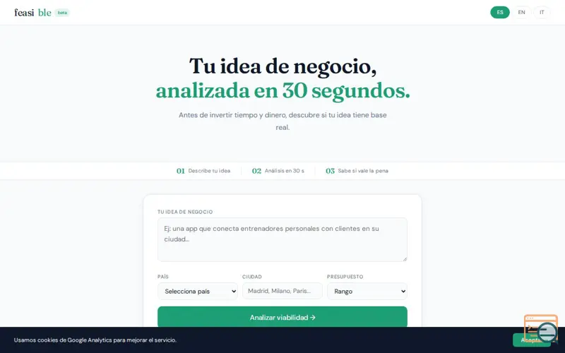 Screenshot of Feasible