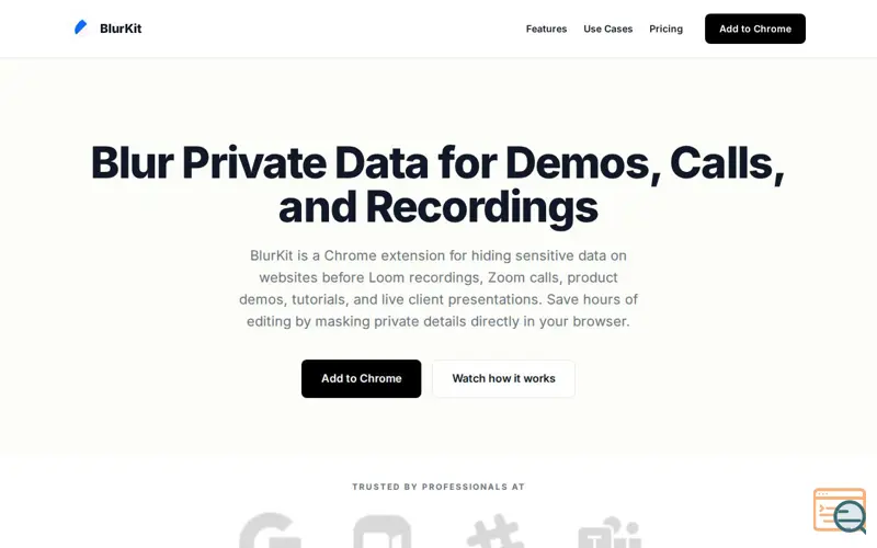 Screenshot of BlurKit
