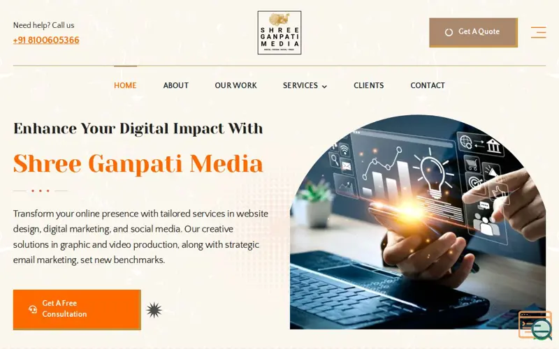 Screenshot of Shree Ganpati Media