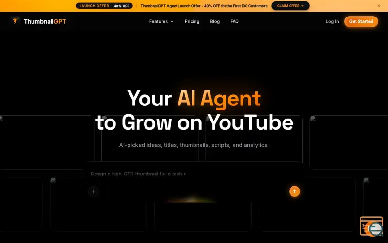 Screenshot of ThumbnailGPT AGENT