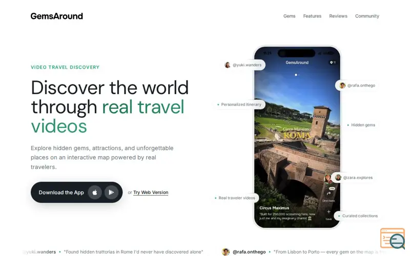 Screenshot of GemsAround | Travel Smarter