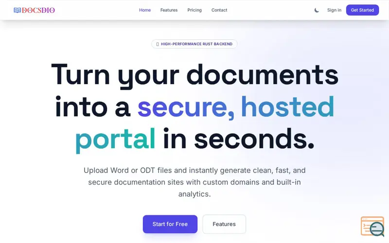 Screenshot of Docsdio