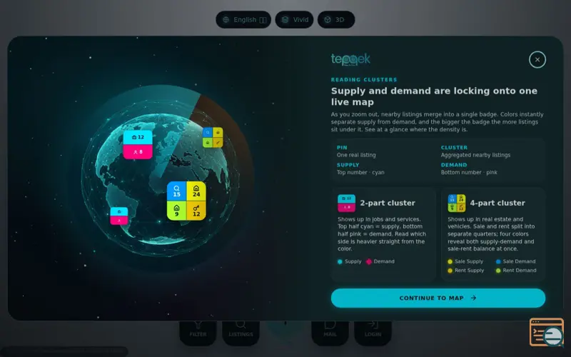 Screenshot of Teppek, a launch using Vite