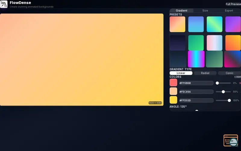 Screenshot of FlowDense