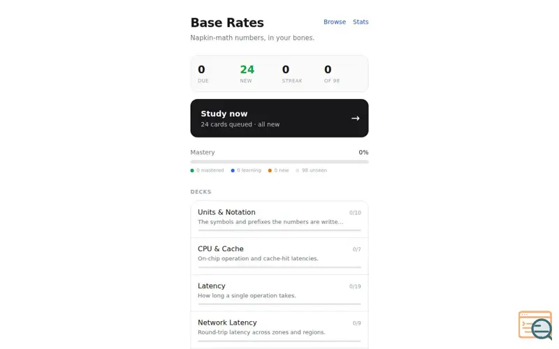 Screenshot of Baserates