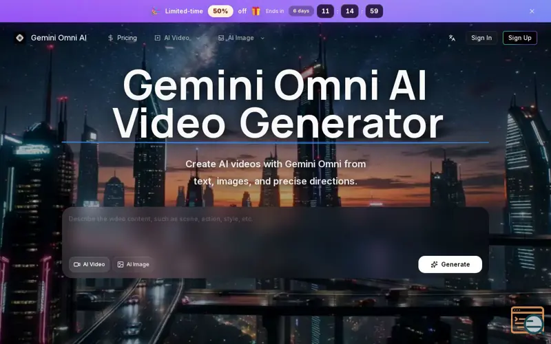 Screenshot of Gemini Omni AI Video