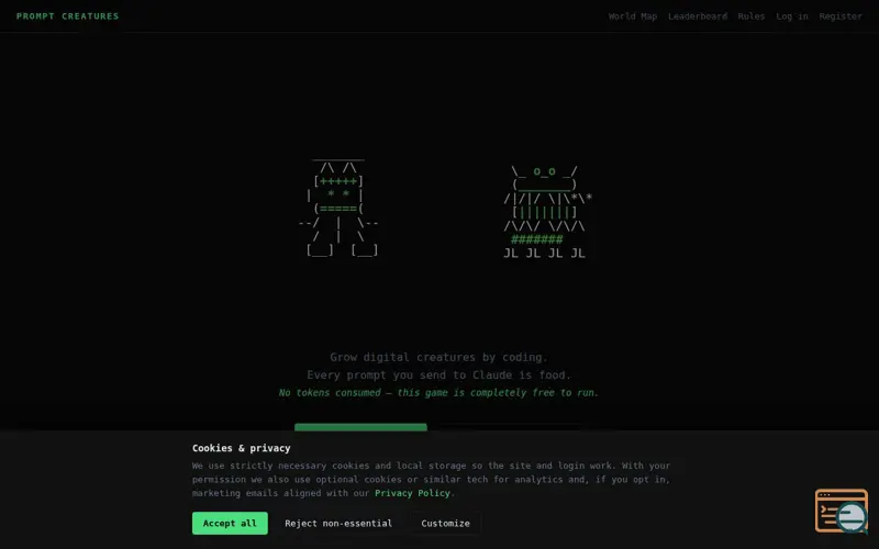 Screenshot of Prompt Creatures