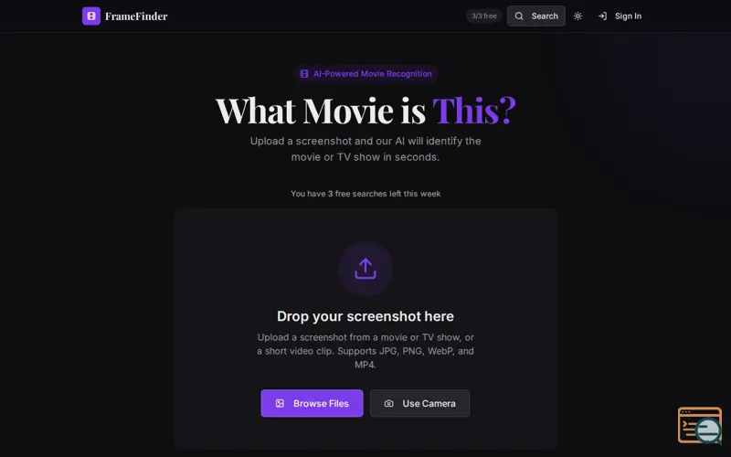 Screenshot of FrameFinder