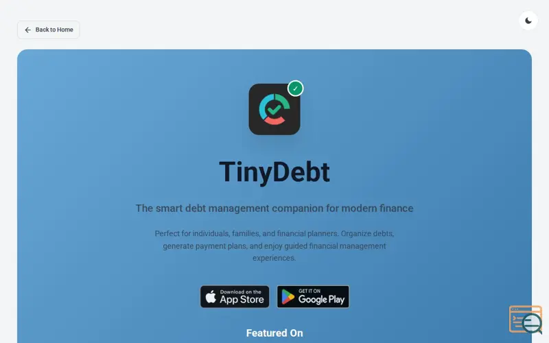 Screenshot of TinyDebt: Debt Payoff Planner