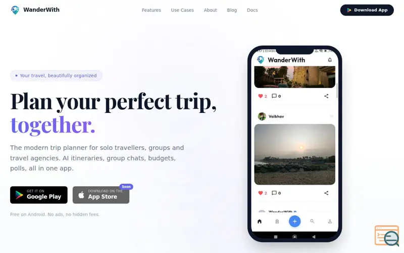 Screenshot of WanderWith